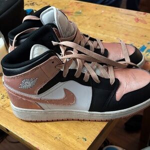 Pink and Black High-Top Sneakers